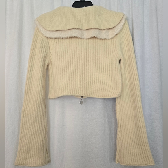 HOUSE OF SUNNY DOUBOR COLLAR PEGGY CROPPED CARDIGAN SZ US 10 UK 14 - Picture 6 of 17